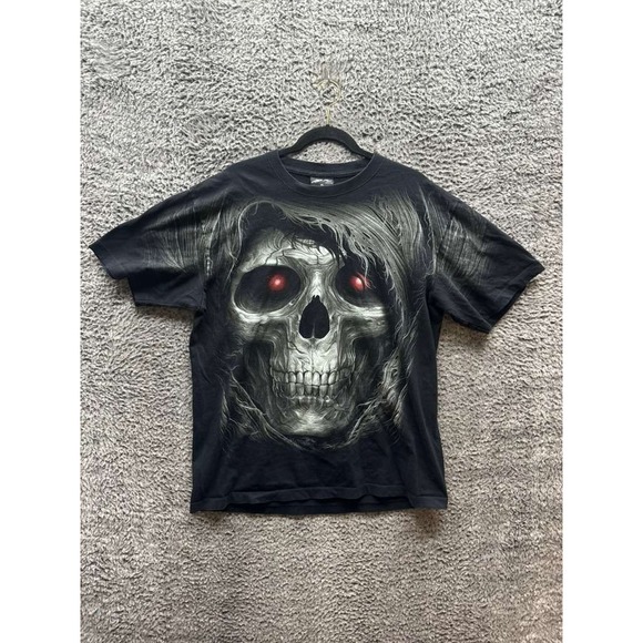 Jay's Rock Other - Y2k Jay's Rock Reaper Skull Graphic Print T-Shirt Black Mens Size XL